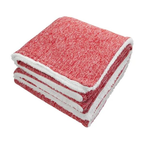 Sherpa-Backed Heathered Blanket
