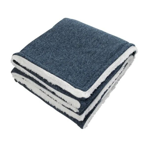Sherpa-Backed Heathered Blanket