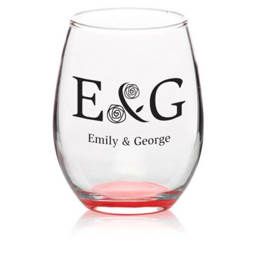 9 oz. Stemless Etched Wine Glasses