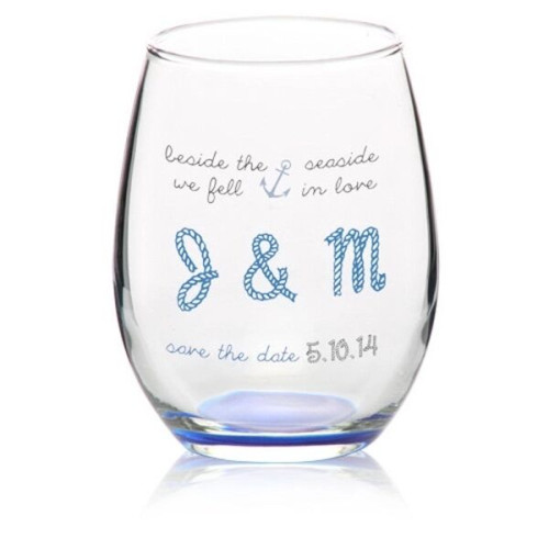 9 oz. Stemless Etched Wine Glasses