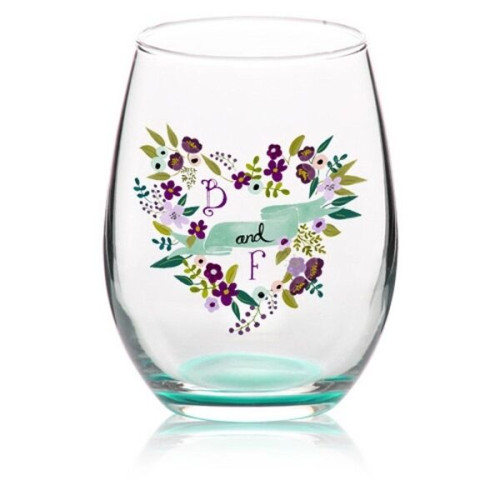 9 oz. Stemless Etched Wine Glasses