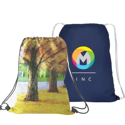 Travel Cotton Drawstring Gym Backpack 15"X 18" Full Color