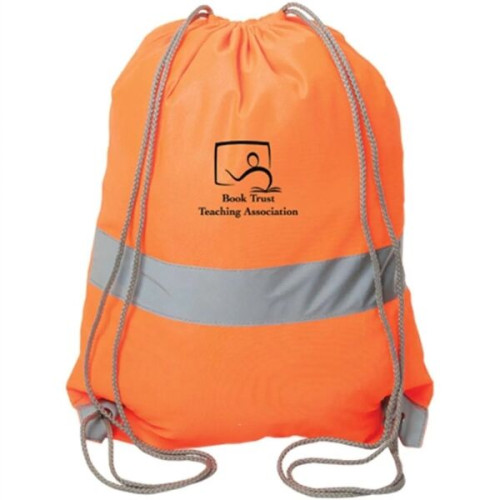 Hi Viz Cinch Bag Reflective Tape Safety Drawstring Backpack
