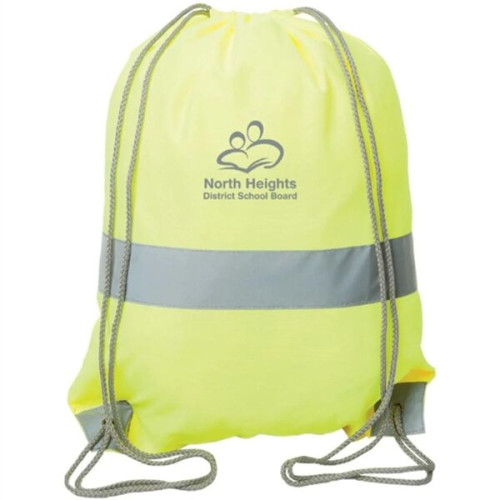 Hi Viz Cinch Bag Reflective Tape Safety Drawstring Backpack
