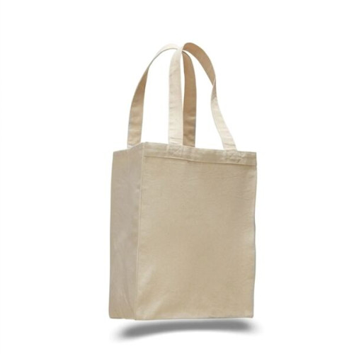 12 Oz. Cotton Canvas Gusset Shopping Tote Bag