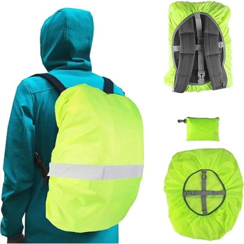 Hi Viz Waterproof Reflective Tape Safety Rain Cover Backpack