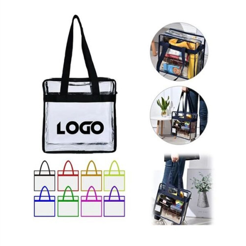 Clear Stadium Tote Zipper Bag
