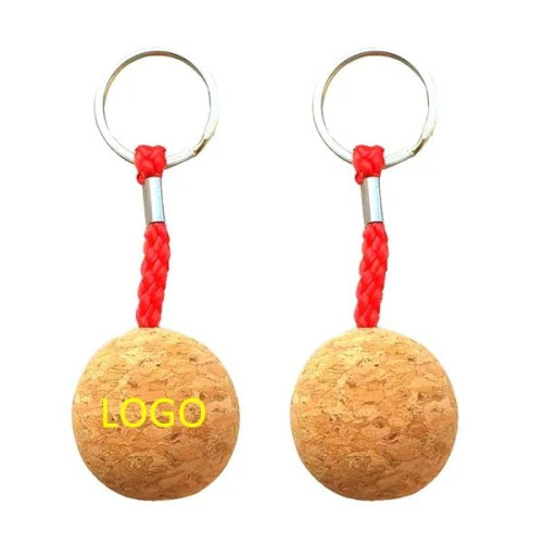 Floating Cork Ball Keychain