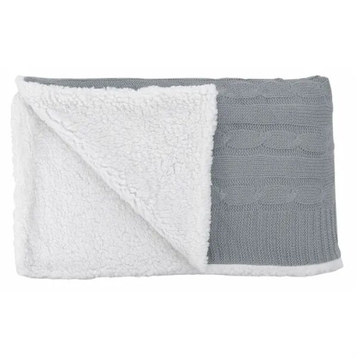 Cable Knit Sherpa Blanket