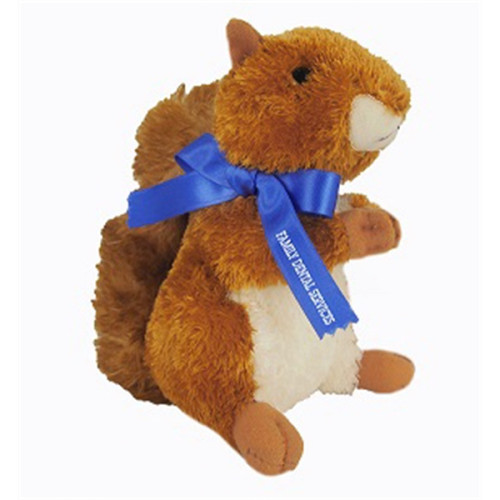 8" Nutsie Squirrel with ribbon and one color imprint