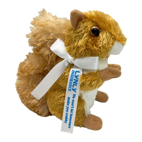 8" Nutsie Squirrel with ribbon and one color imprint