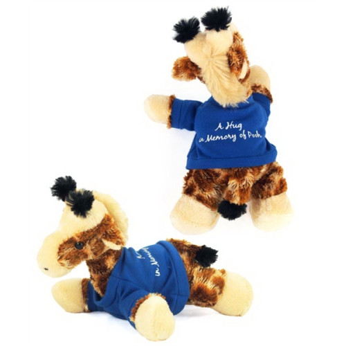 8" Gigi Giraffe with t-shirt and one color imprint