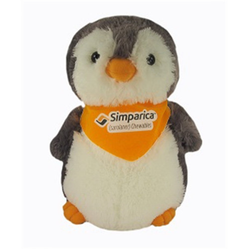 11" Grey Penguin with bandana and full color imprint