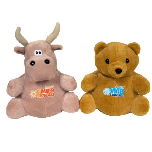 7" Bear/Tan Bull Reversible Puppet and Full Color imprints