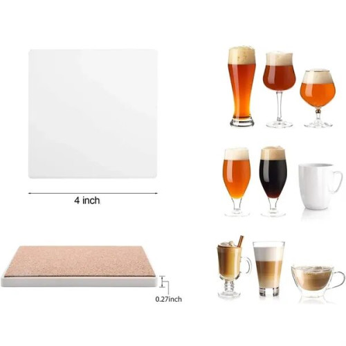 Full Color Square Ceramic Coaster MOQ 50 PCS