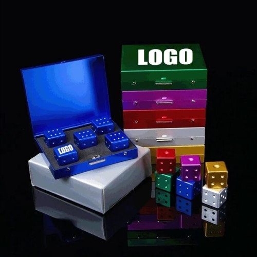 5Pcs Metal Dice Game Set with Container