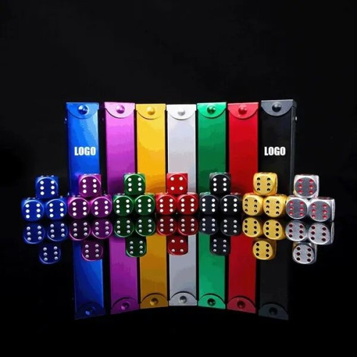 5pcs Metal Dice Game Set with Container