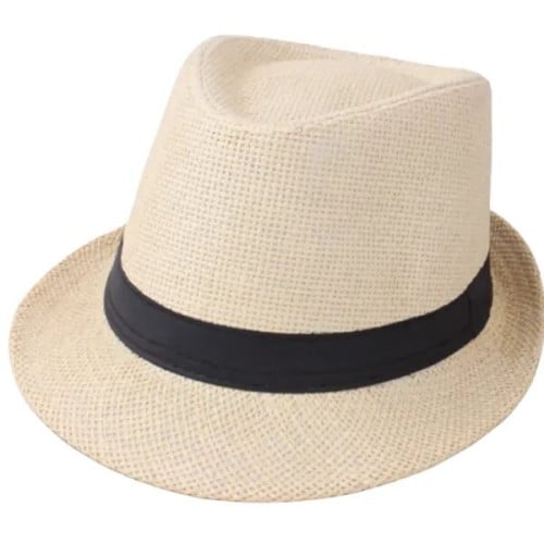 Natural Straw Fedora Hat