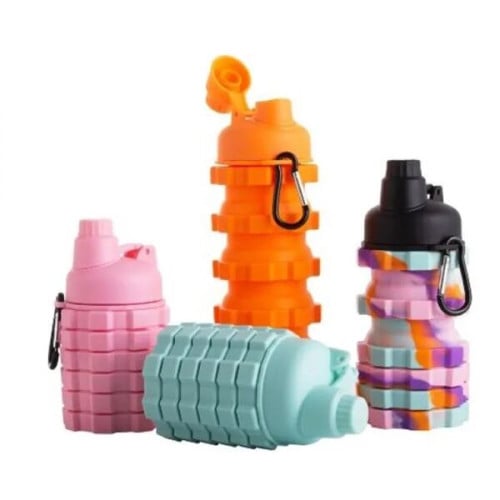18 Oz. Collapsible Silicon Water Bottle