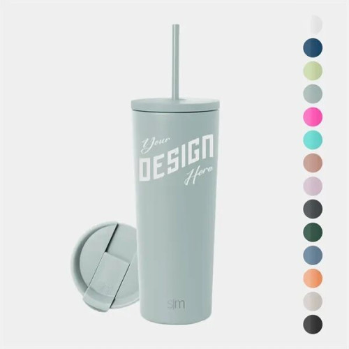 24 oz Simple Modern® Stainless Steel Insulated Straw Tumbler