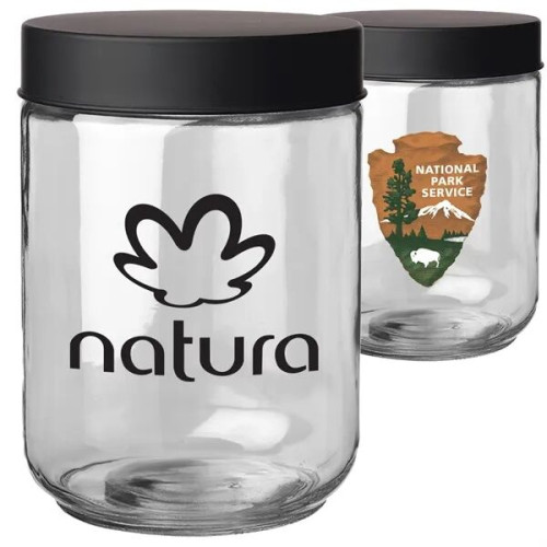 Iridescent Glass Storage Jars, 33 oz.