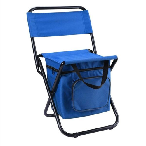 Portable Backrest Folding Chair With Cooler Bag