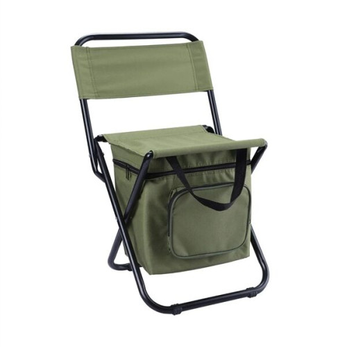 Portable Backrest Folding Chair With Cooler Bag
