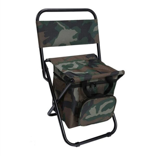 Portable Backrest Folding Chair With Cooler Bag