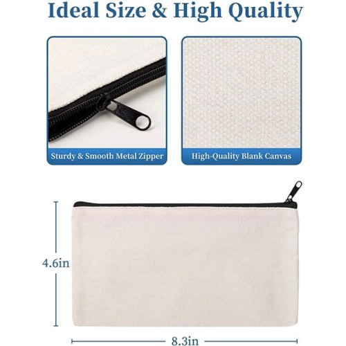Canvas Pencil Pen Case Zipper Bag