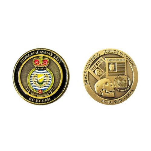 Zinc 2" Challenge Coin Antique Brass Plating