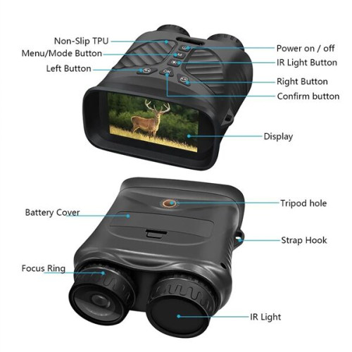 Infrared Digital Binoculars with 2.5K Video Recording and 8x