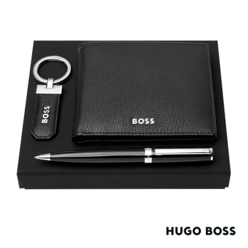 Hugo Boss® Ballpoint Pen, Key Ring & Wallet Set