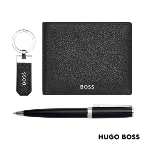 Hugo Boss® Ballpoint Pen, Key Ring & Wallet Set
