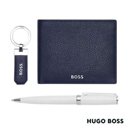 Hugo Boss® Ballpoint Pen, Key Ring & Wallet Set