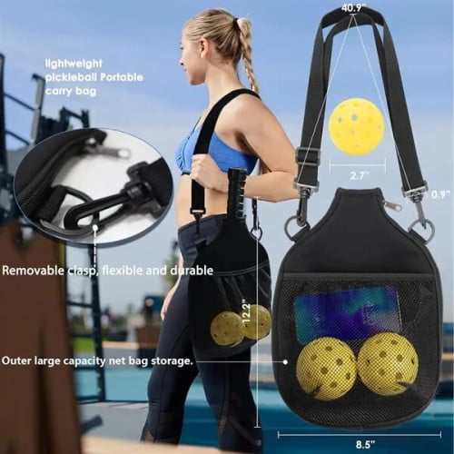 Fiberglass Pickleball Paddle & Ball Set w/ Shoulder Bag