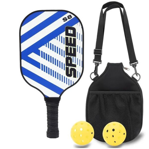 Fiberglass Pickleball Paddle & Ball Set w/ Shoulder Bag