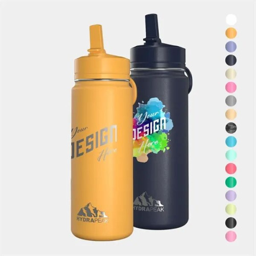 20 oz Hydrapeak® Stainless Steel Mini Bottle w/ Straw Lid