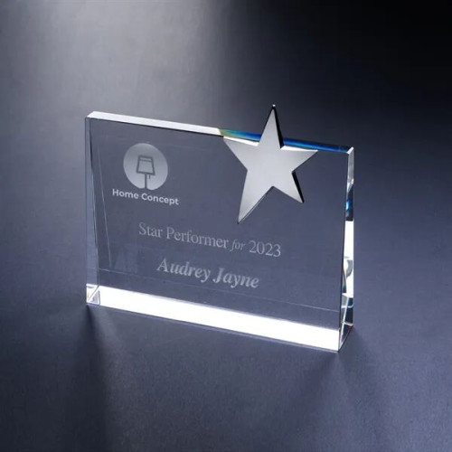5" x 7" Star Wedge Award