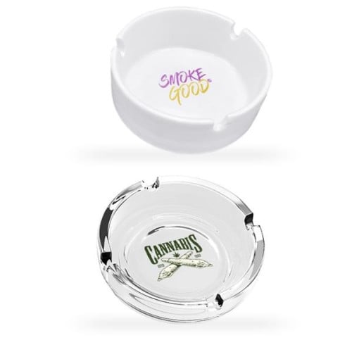 Custom White Glass Ashtrays