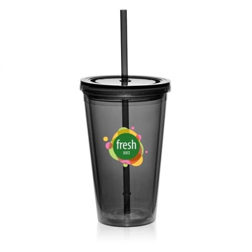16 oz. Double Wall Acrylic Tumbler with Straw