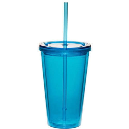 16 oz. Double Wall Acrylic Tumbler With Straw