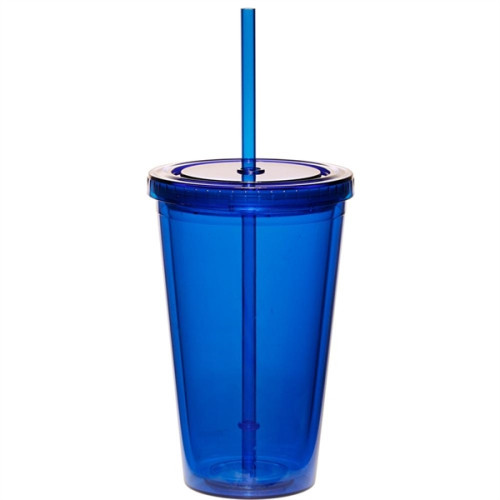 16 oz. Double Wall Acrylic Tumbler With Straw