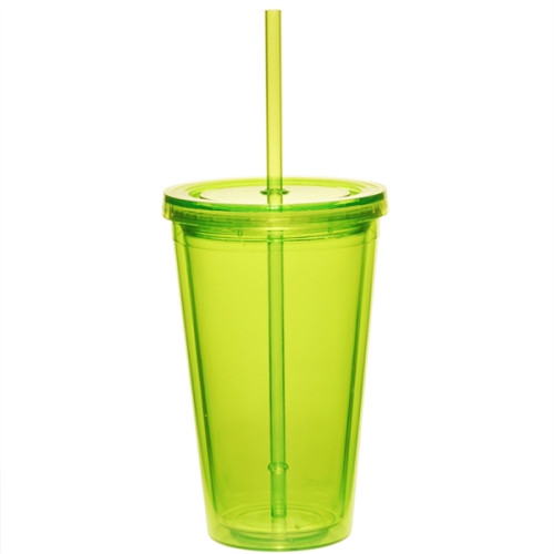 16 oz. Double Wall Acrylic Tumbler With Straw