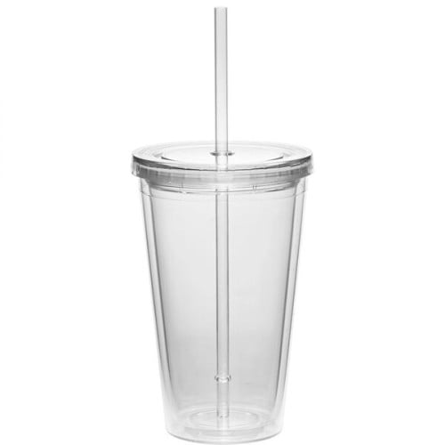 16 oz. Double Wall Acrylic Tumbler with Straw