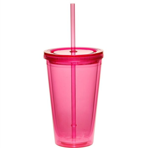 16 oz. Double Wall Acrylic Tumbler with Straw