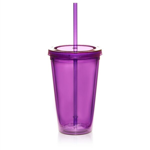16 oz. Double Wall Acrylic Tumbler with Straw