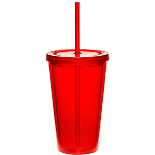 16 oz. Double Wall Acrylic Tumbler with Straw