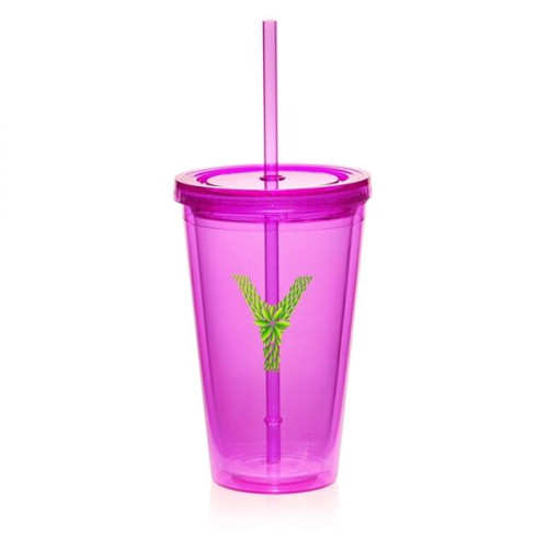 16 oz. Double Wall Acrylic Tumbler with Straw
