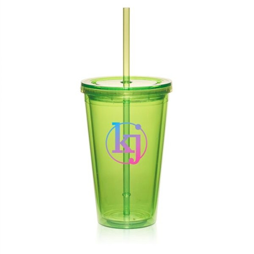 16 oz. Double Wall Acrylic Tumbler with Straw