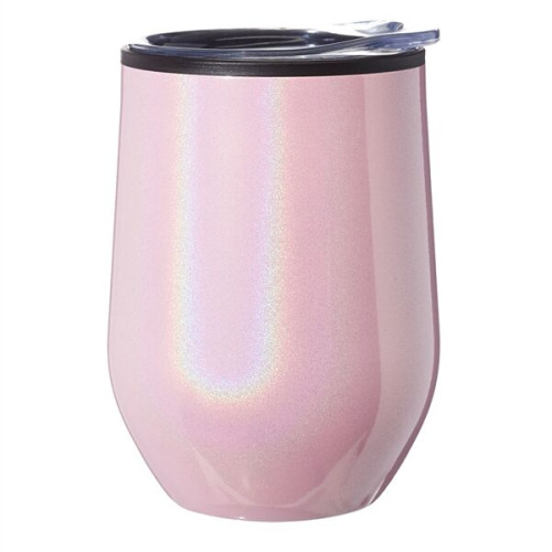 12 oz. Iridescent Stemless Wine Glass with Lid